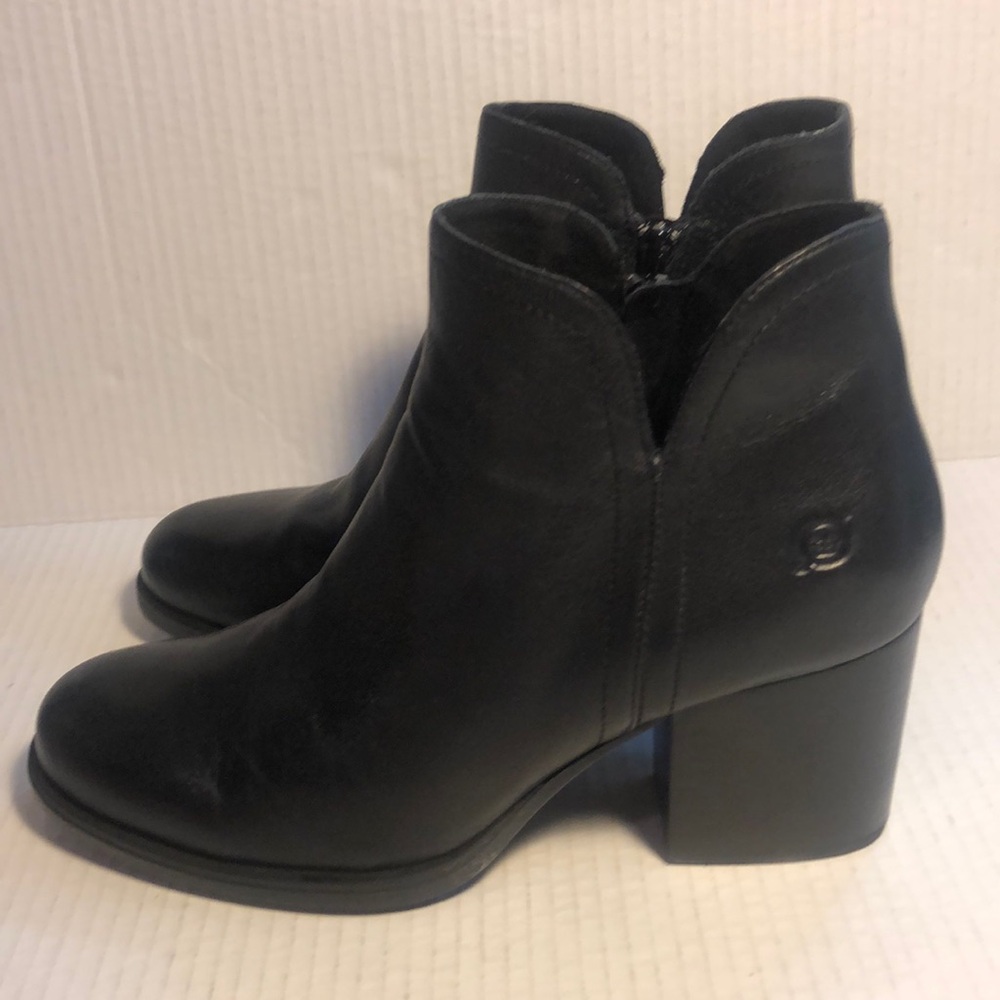 Born Black Leather Ankle Booties